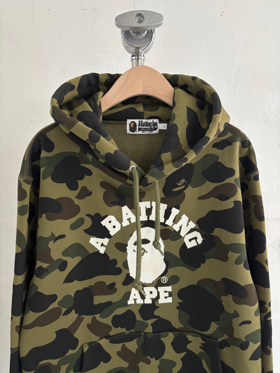 Bape 베이프 그린 퍼스트 카모 컬리지 풀오버 후디 상품이미지2