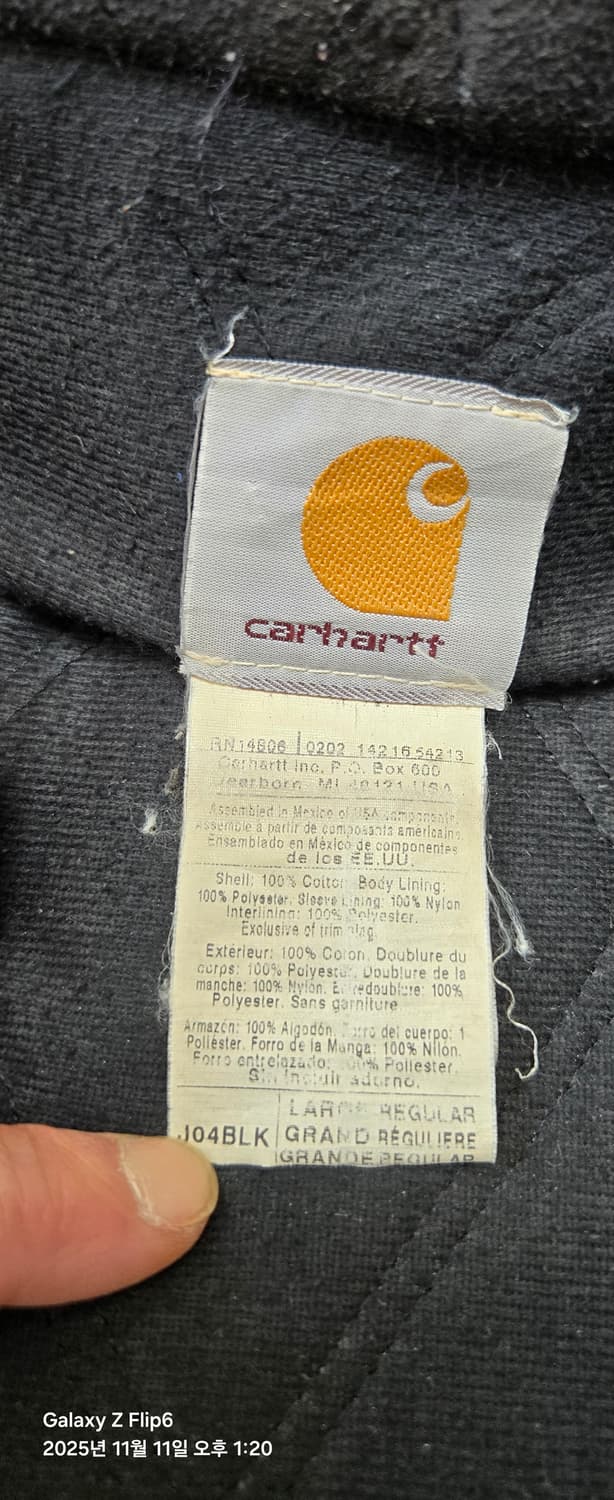 칼하트 j04 블랙 L 상품이미지5