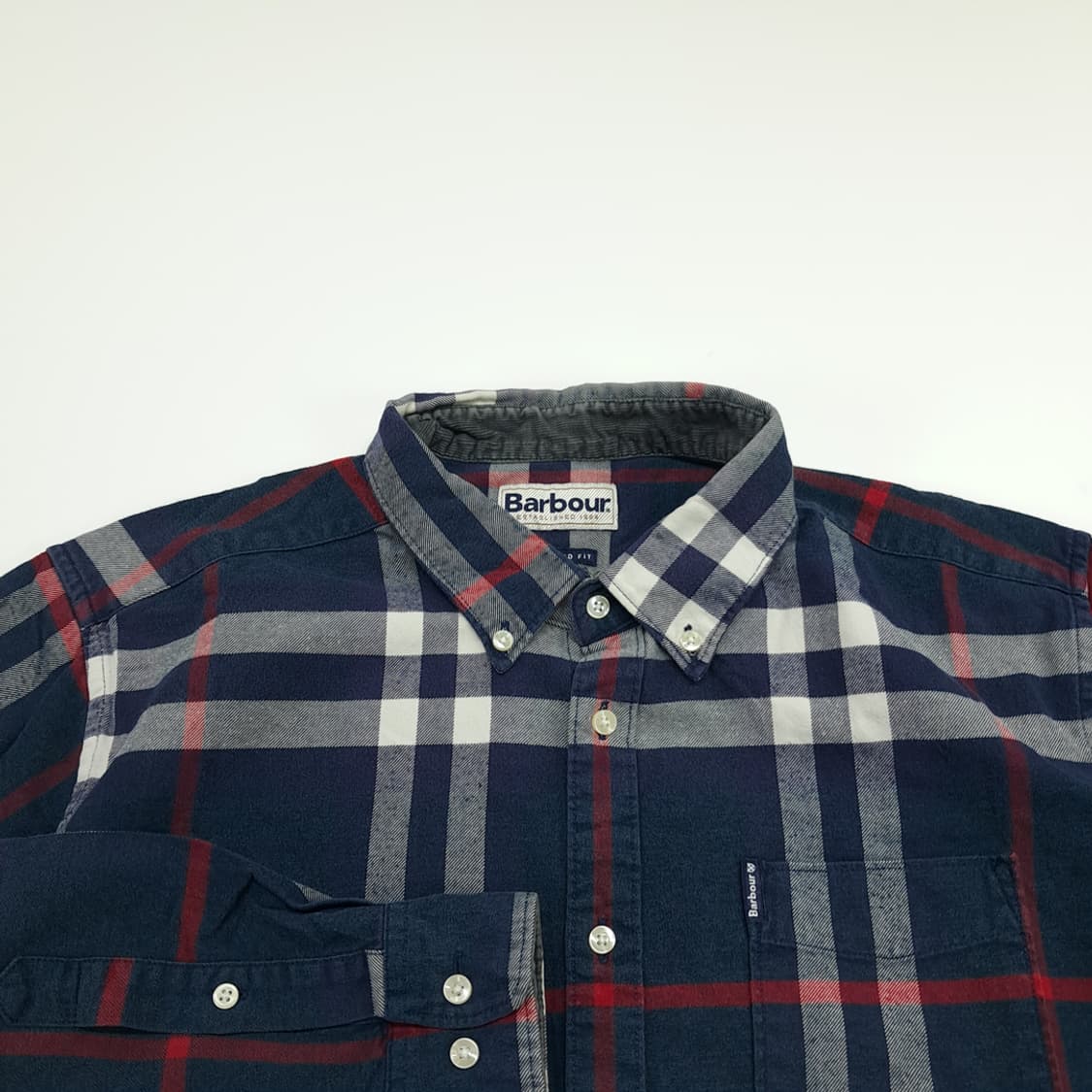 CN673 L 바버 클래식 블랙워치 타탄체크 플란넬 긴팔 셔츠 남방 상품이미지3