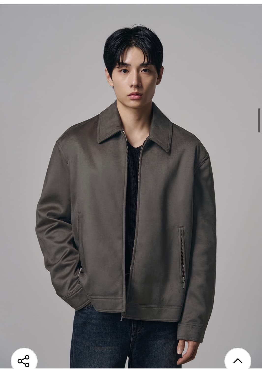 (XL) 드로우핏 리에디션 스웨이드 자켓 [GREY] 판매 상품이미지1