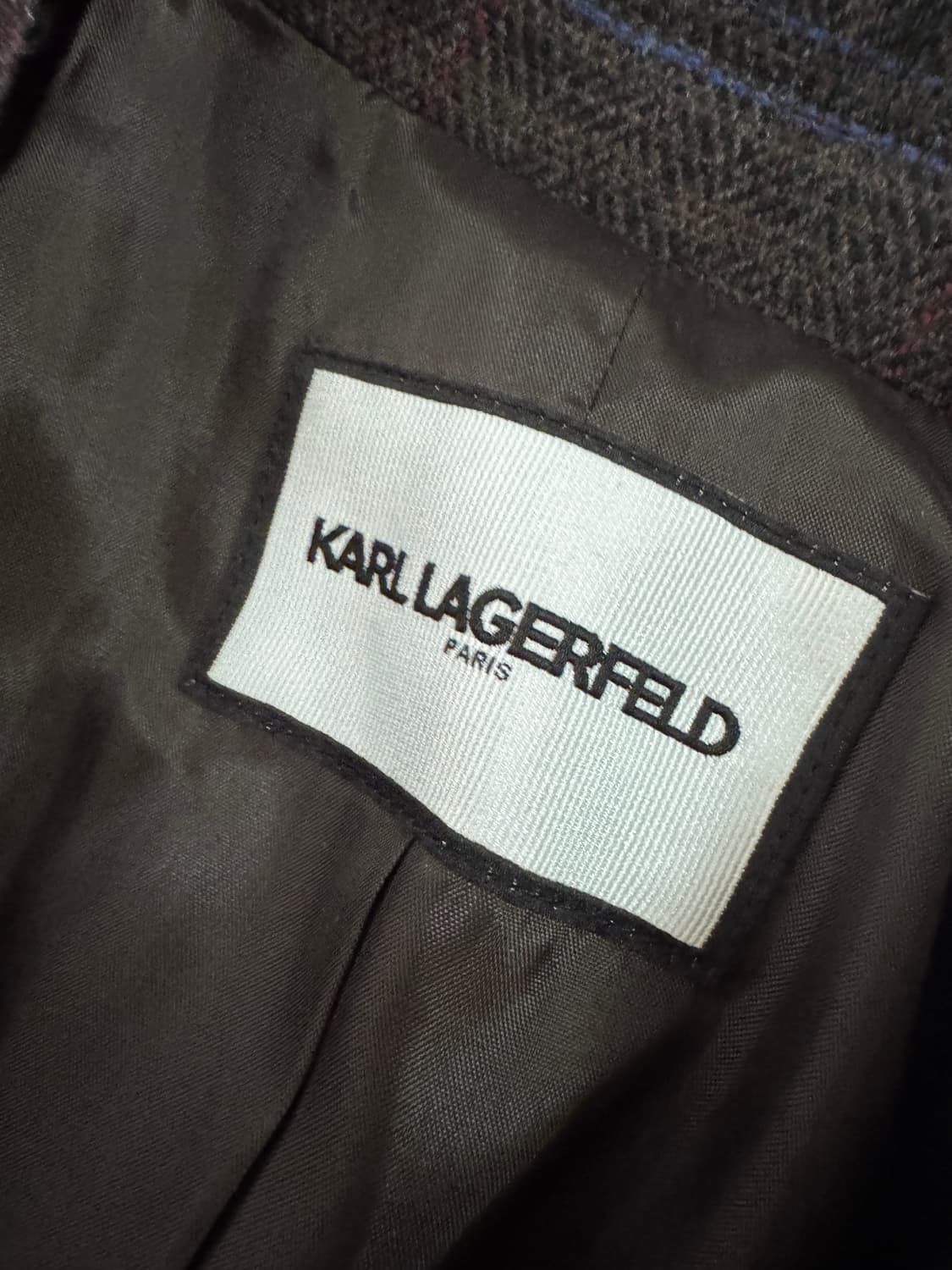 여성 칼라거펠트 24년도 양모 빈티지 체크 자켓 55 상품이미지3