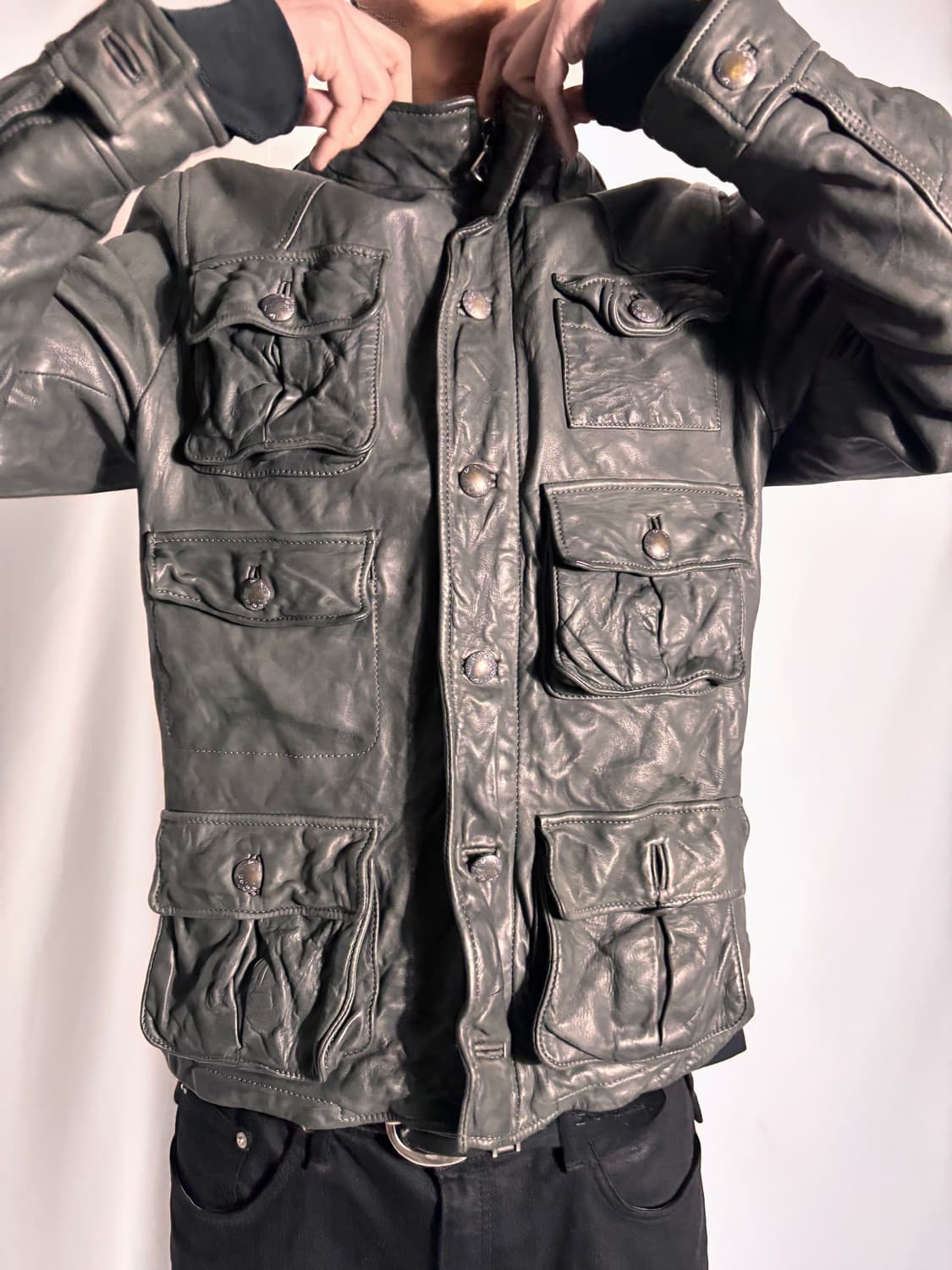 Dolce & Gabbana Military Leather Jacket 상품이미지3
