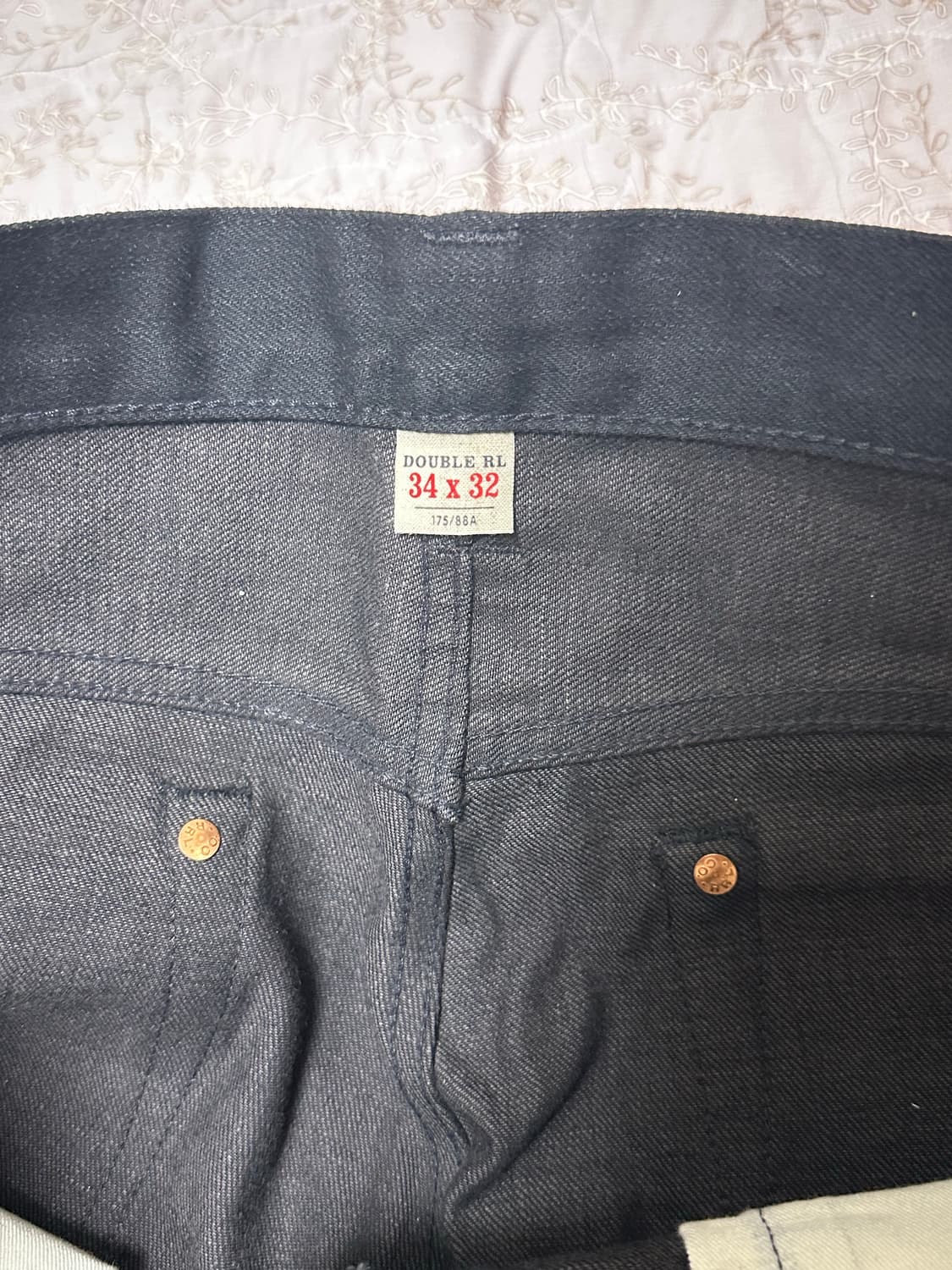 RRL 블랙 온 블랙 슬림 34x32 상품이미지4