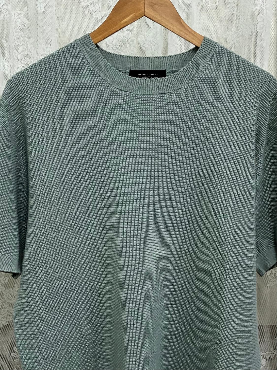 M) 가먼레이블 GARMENT LABLE 반팔 니트 민트 상품이미지3