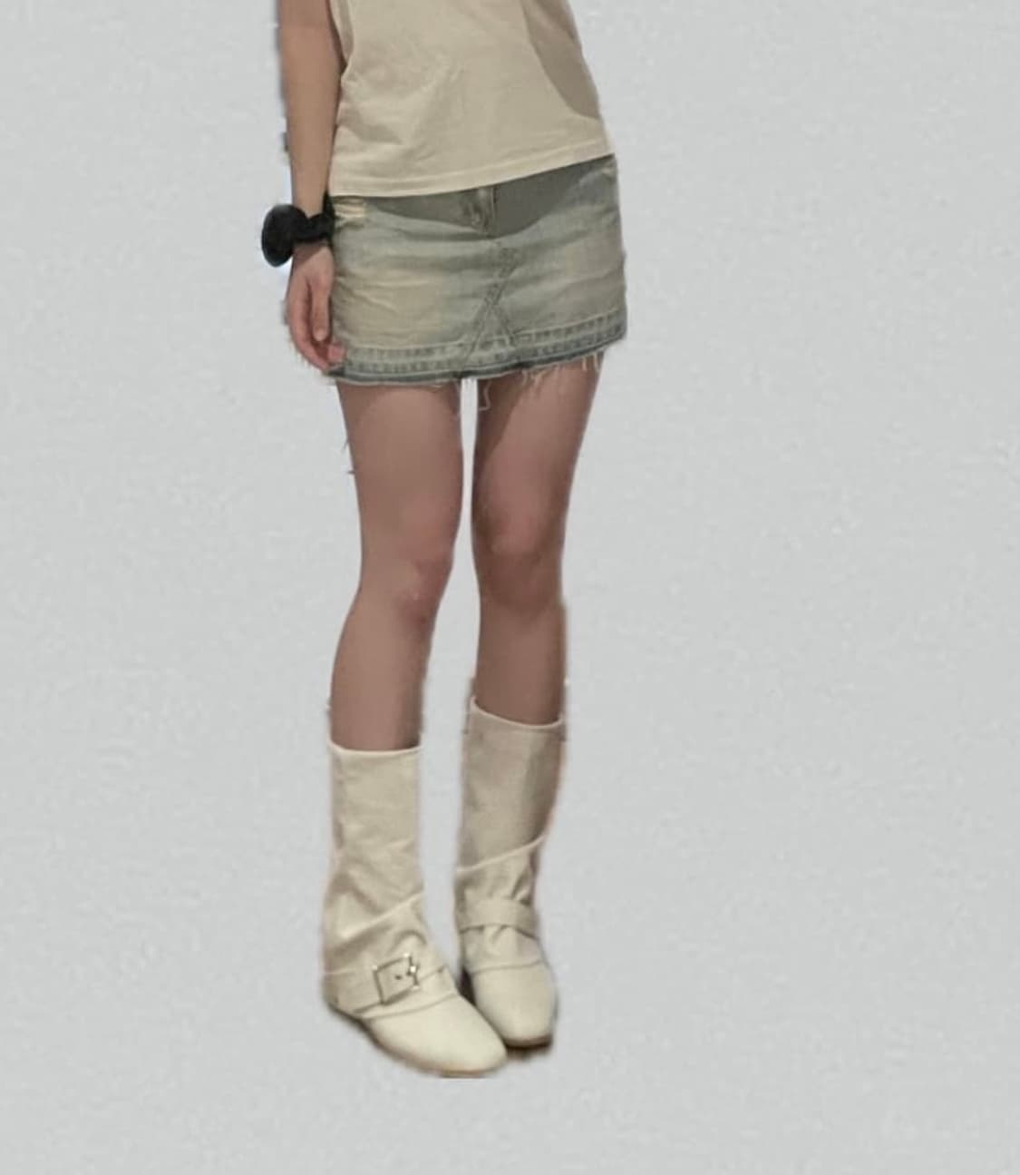 보헤미안서울 데님스커트 로우라이즈 (실착 사진ㅇ) 상품이미지1