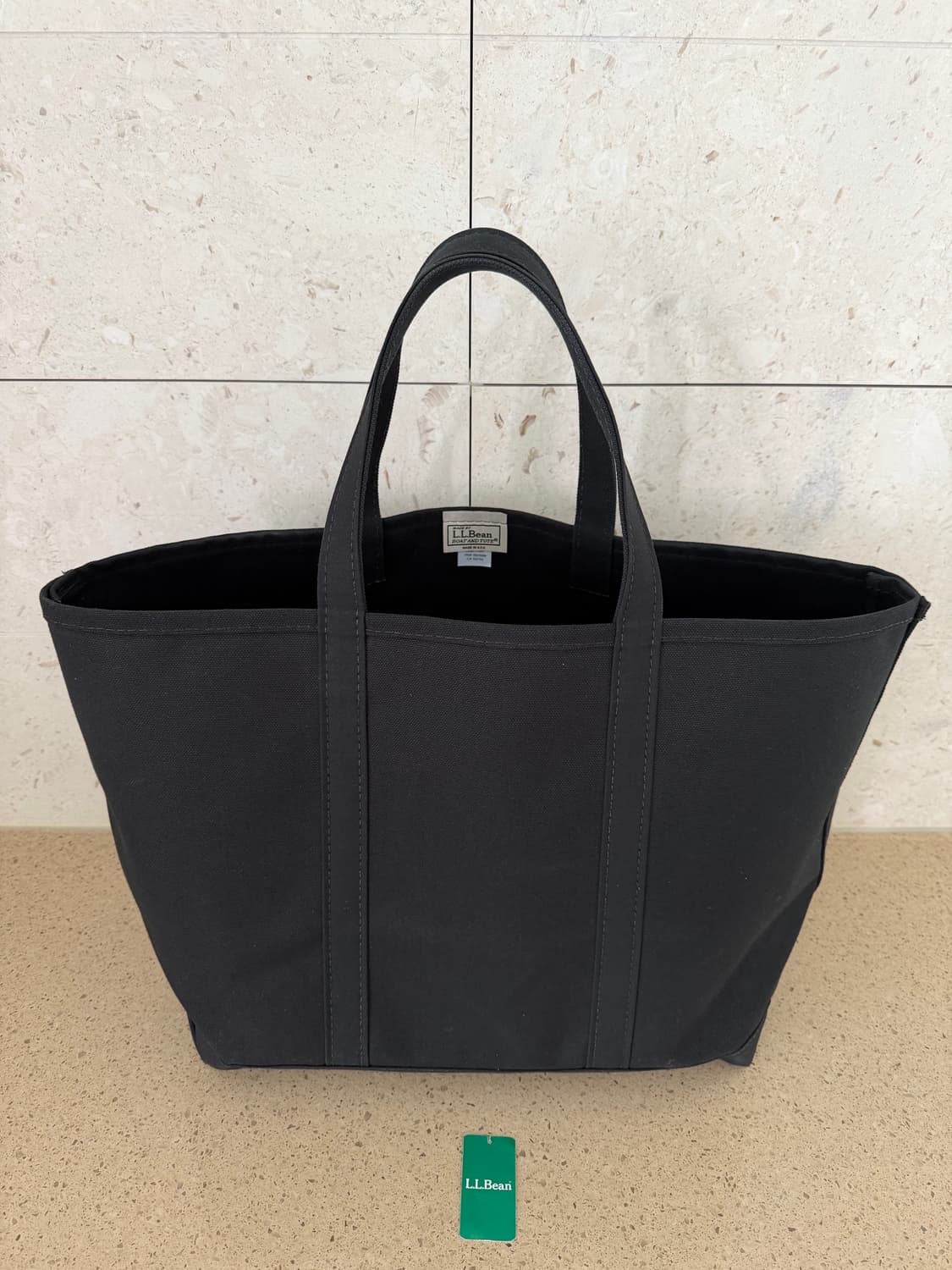 엘엘빈 캔버스 토트백 라지 올블랙 상품이미지2