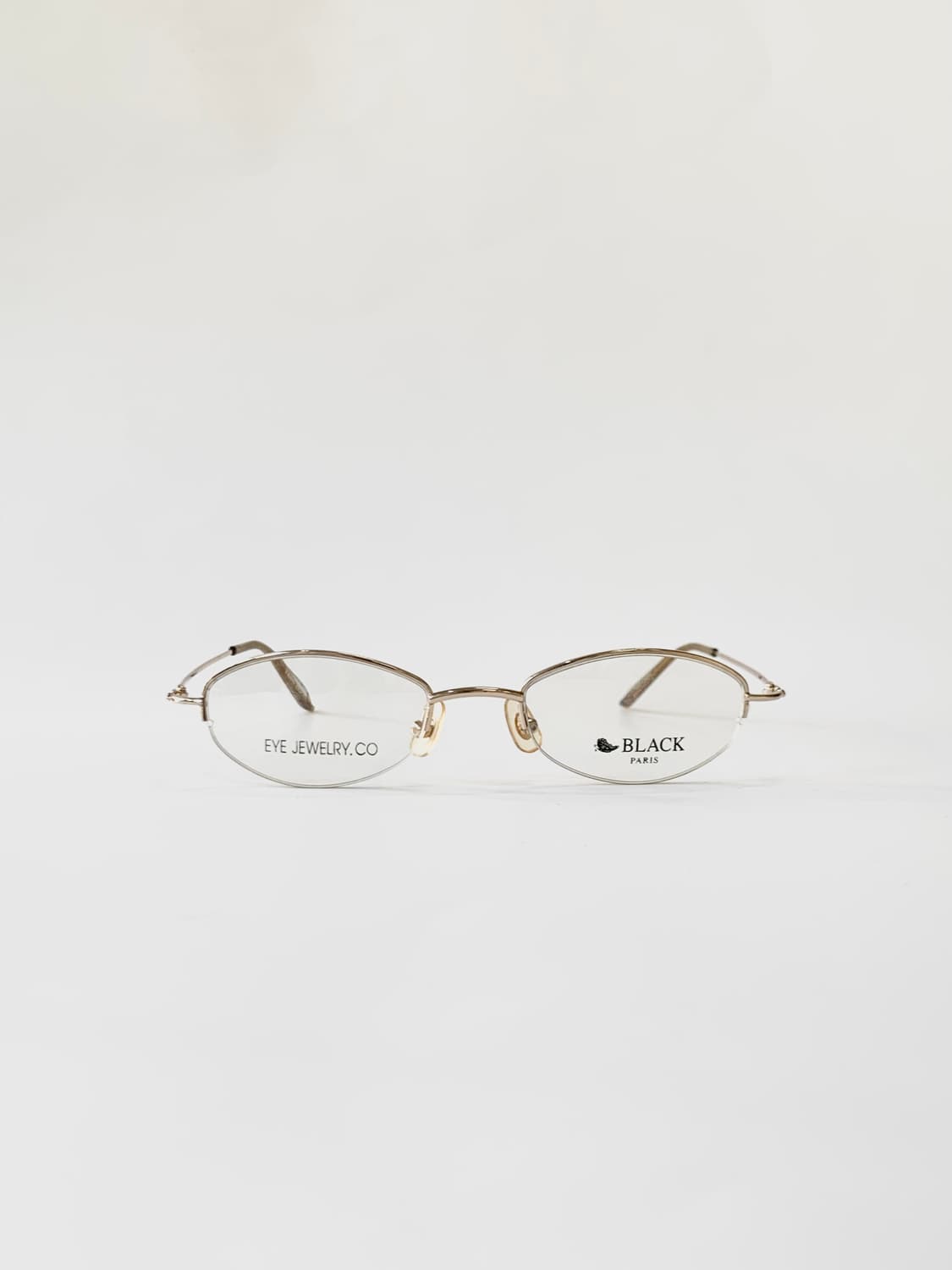 [픽키-600] 골드 메탈 반무테 안경 큐빅포인트 안경테 상품이미지1