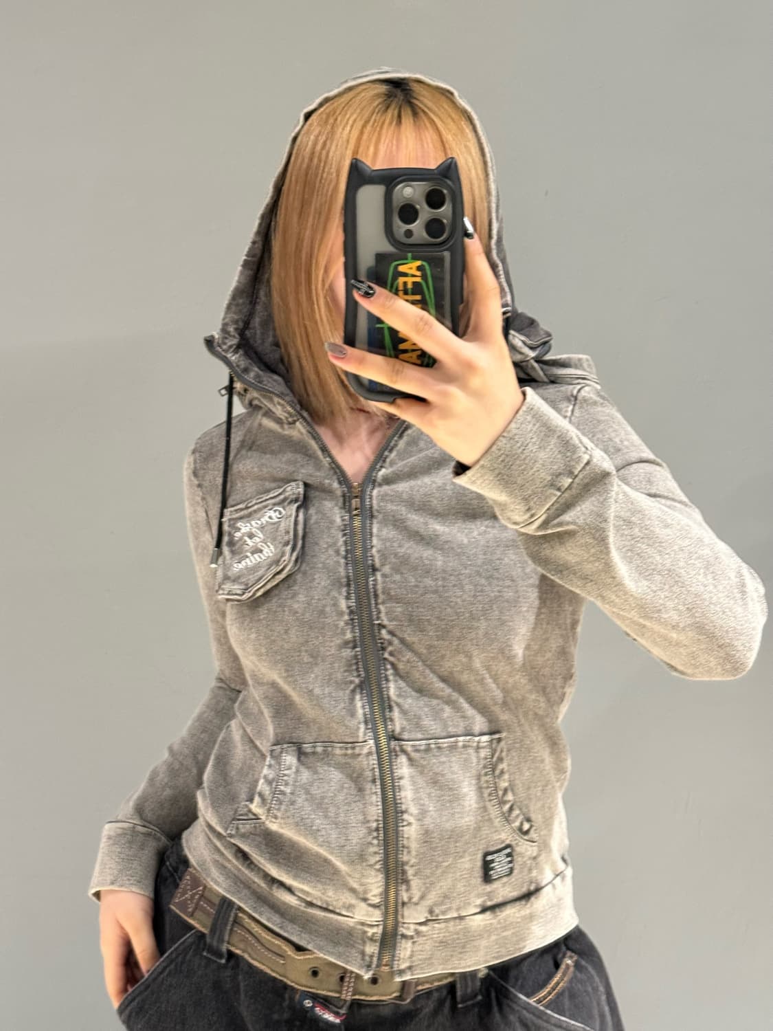 Backs washing layered hood zip-up 상품이미지4