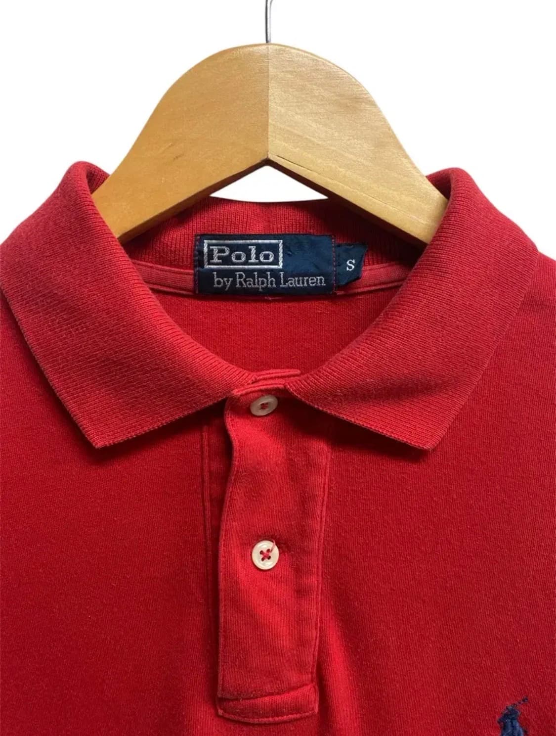 폴로 랄프로렌 레드 피케 반팔티 S 상품이미지4