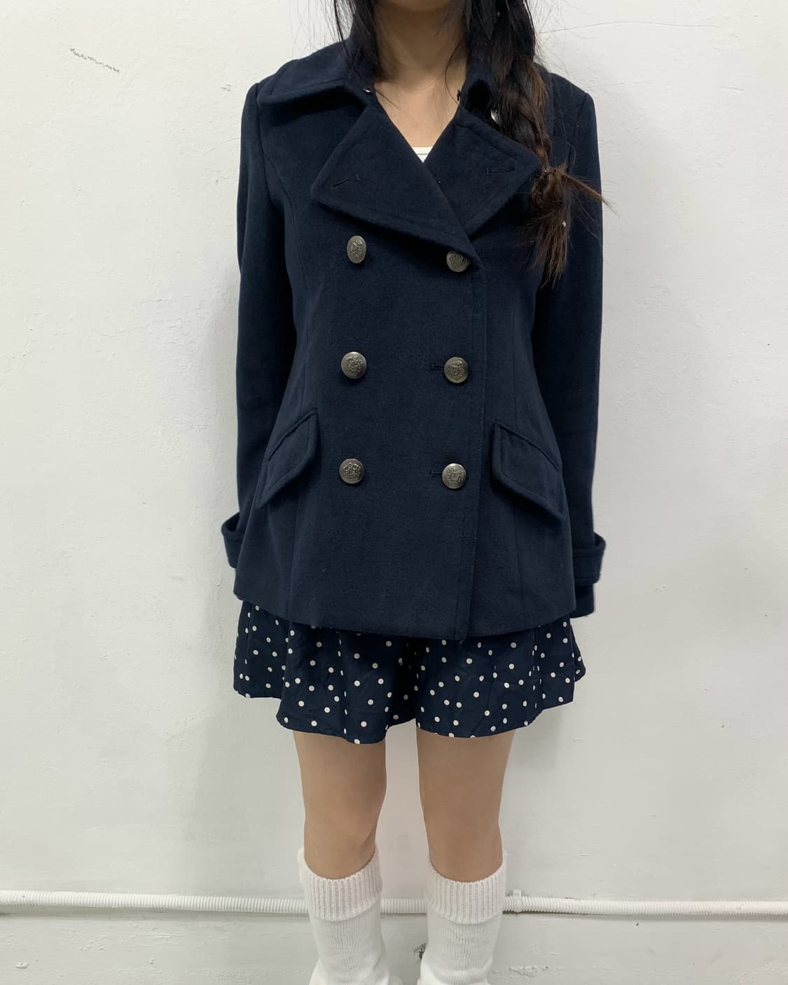 [SORRIDERE] 소리데레 도쿄 걸 네이비 숏코트 상품이미지2