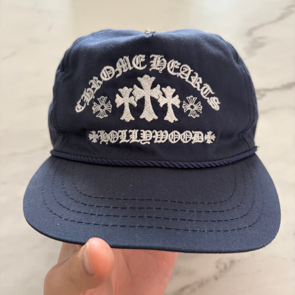 레어) 크롬하츠 세메터리 가스 스테이션 세메터리 캡 모자 네이비 OS 상품이미지3