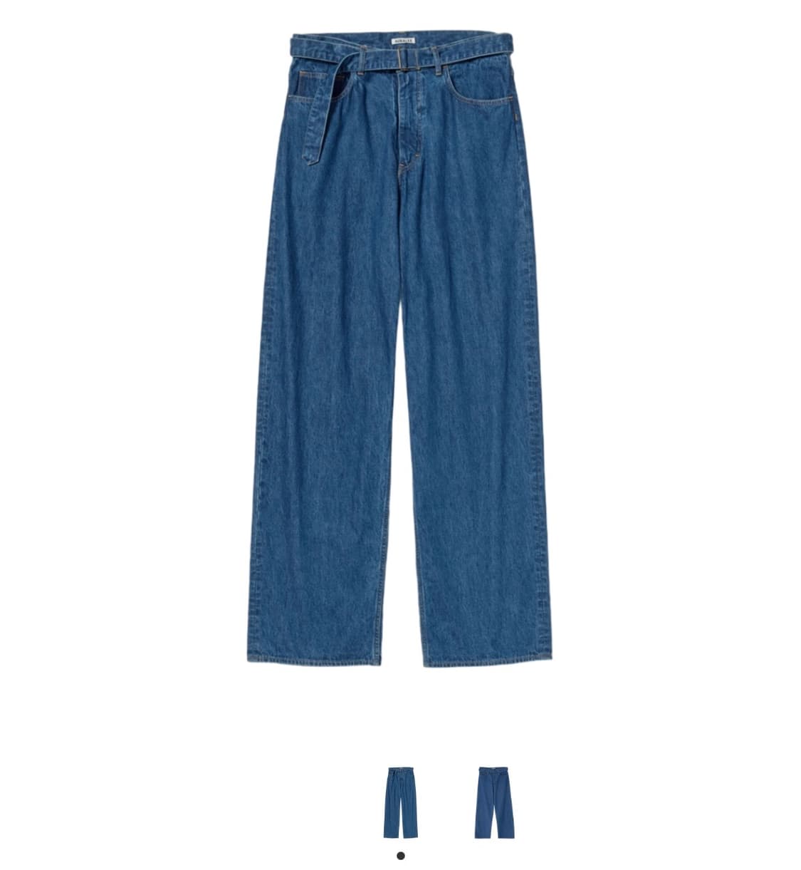 오라리 셀비지 라이트 온즈 벨티드 데님 상품이미지1
