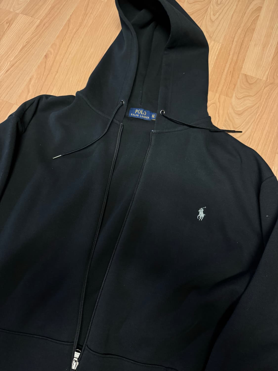 폴로 블랙 후드집업 XL 상품이미지1