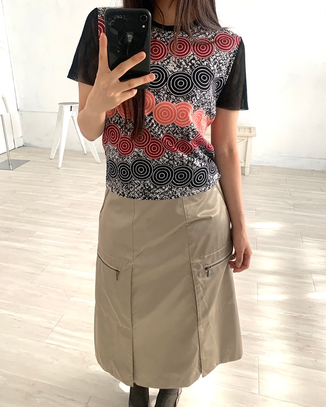 HIROKO KOSHINO TRUNK Gold Sheen Skirt 상품이미지3