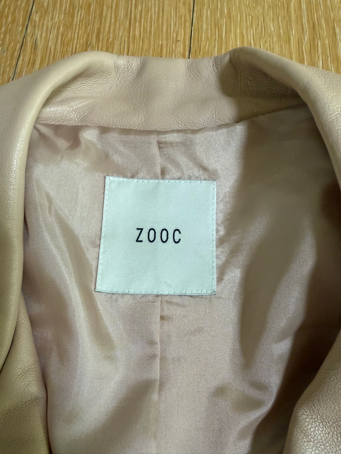 ZOOC 여성 양가죽 라이더 자켓 55 연핑크 상품이미지4