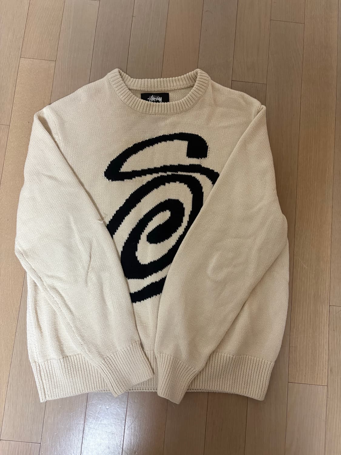 스투시 컬리 s 스웨터 네추럴 상품이미지1