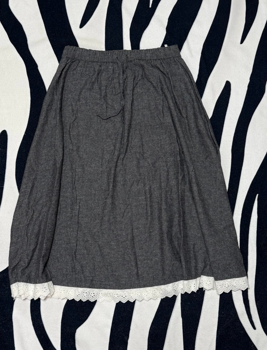 빈티지 그레이 레이스 롱치마 롱스커트 상품이미지1