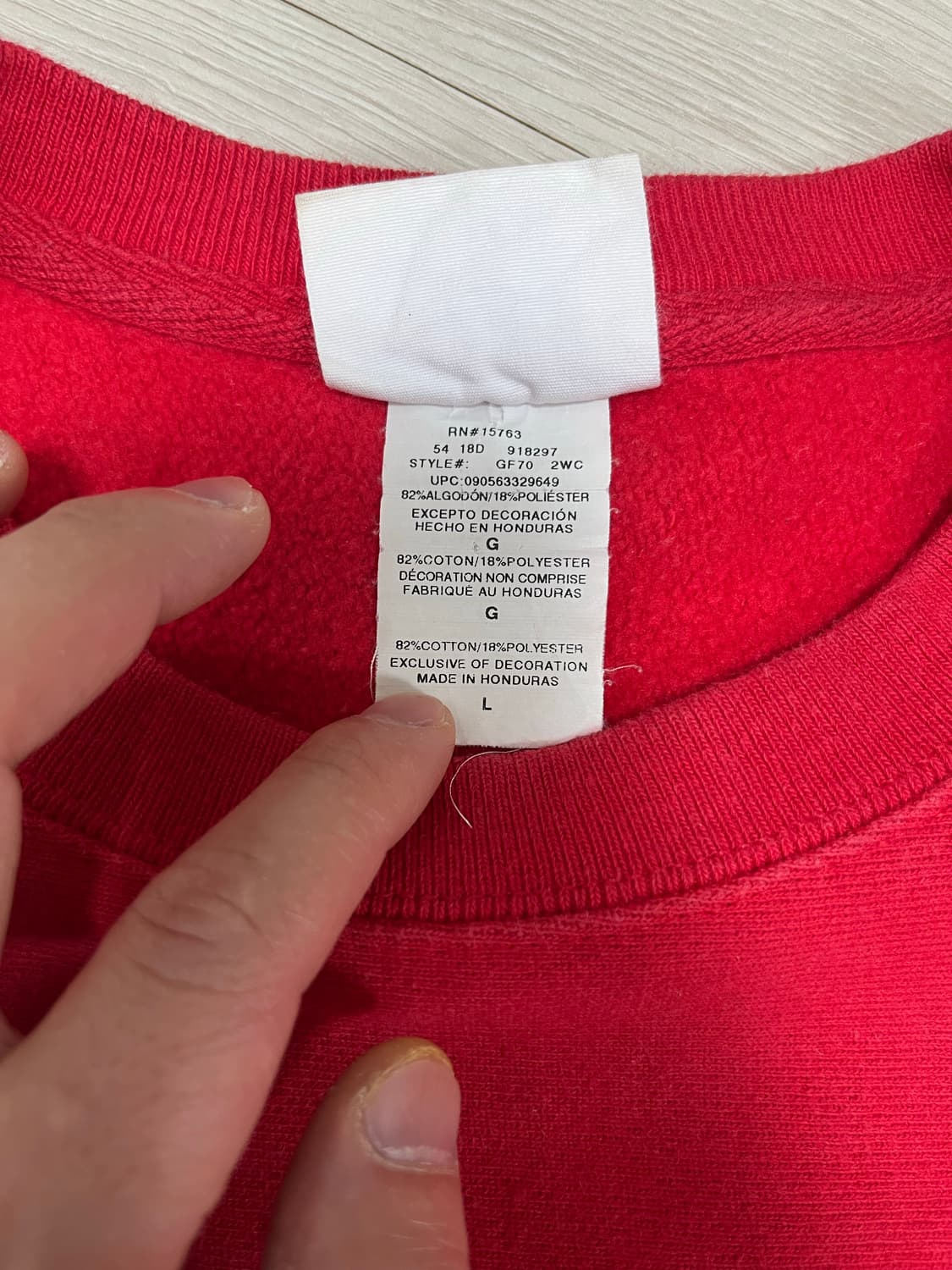 챔피온 레드 맨투맨 상품이미지4