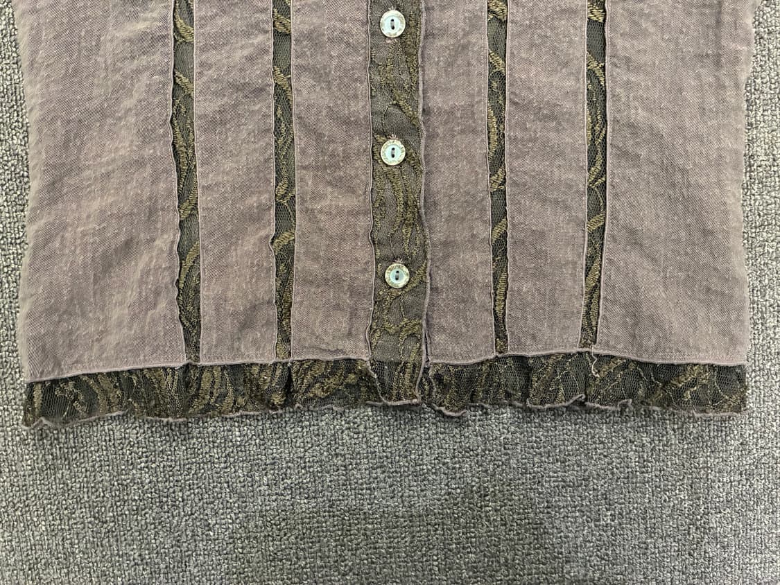 M)Japanese vintage 여성 레이스 디테일 셔츠 블라우스 상품이미지5