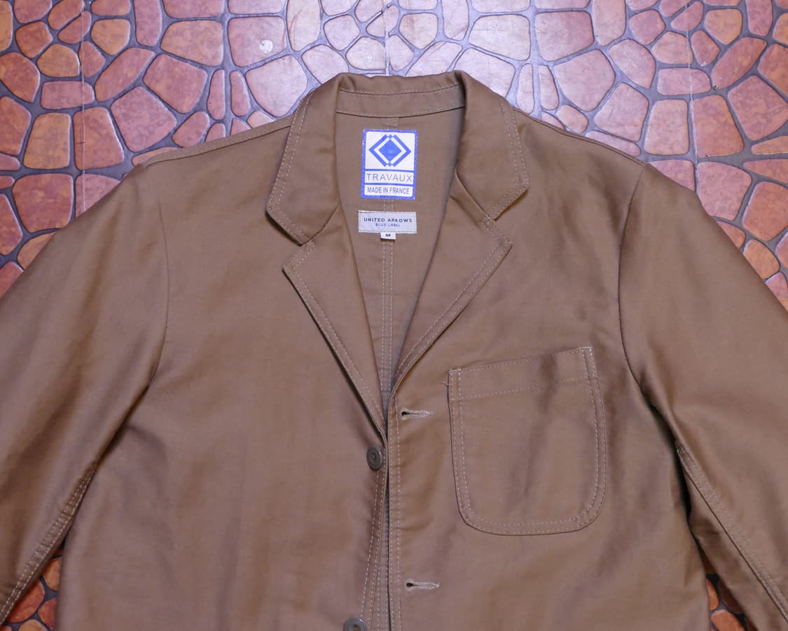 [M] 유나이티드 애로우즈 X 트라보 프렌치 워크 자켓 브라운 컬러 상품이미지3
