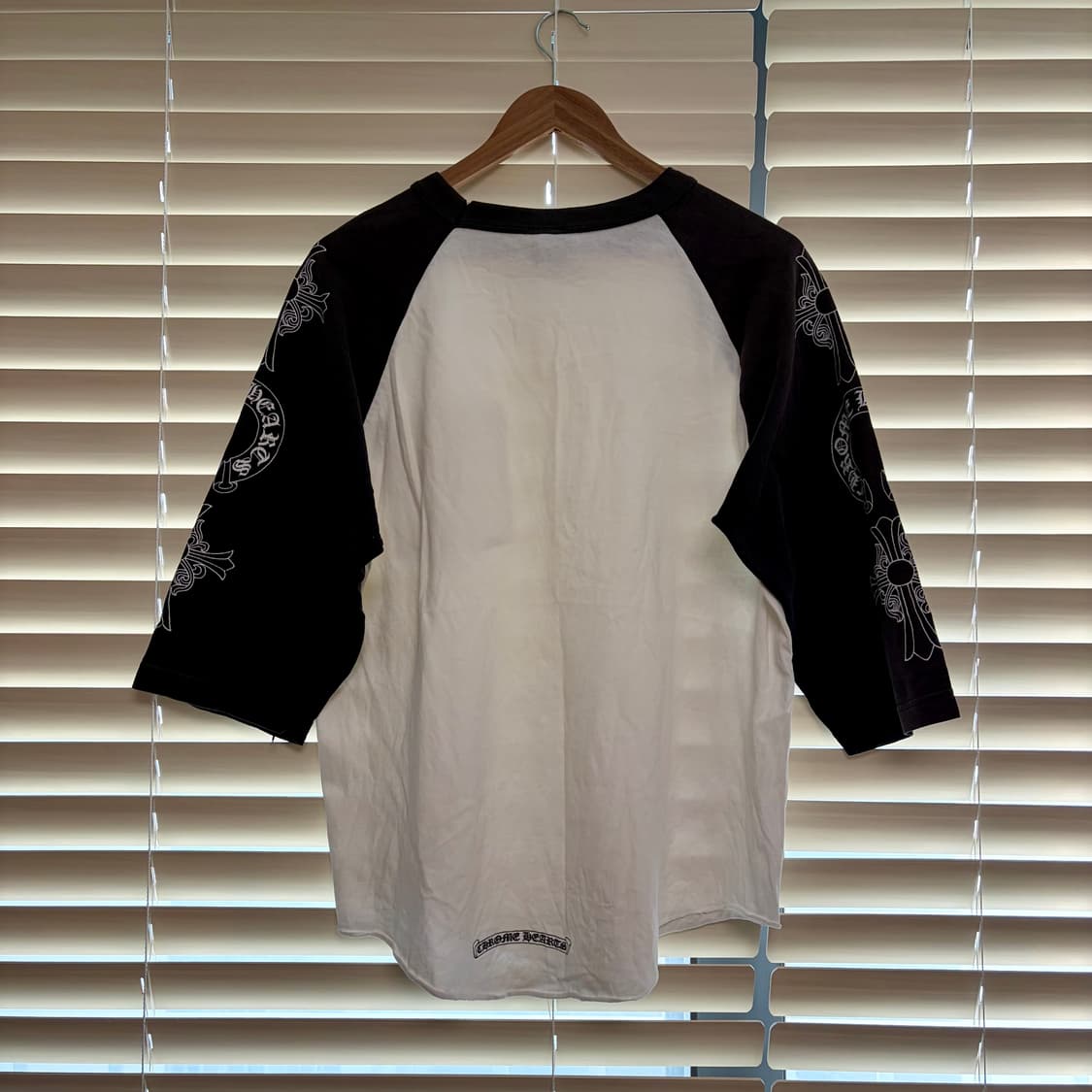 레어) 90s 올드 크롬하츠 베이스볼 멀티로고 7부 래글런 티셔츠 L 상품이미지6