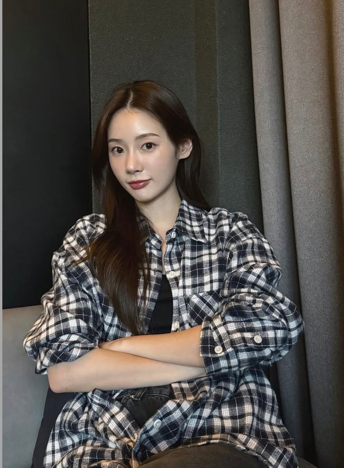 언더마이카 무.36 안티 Fxxking 로고 플레이 베이직 롱 슬리브 체 상품이미지3