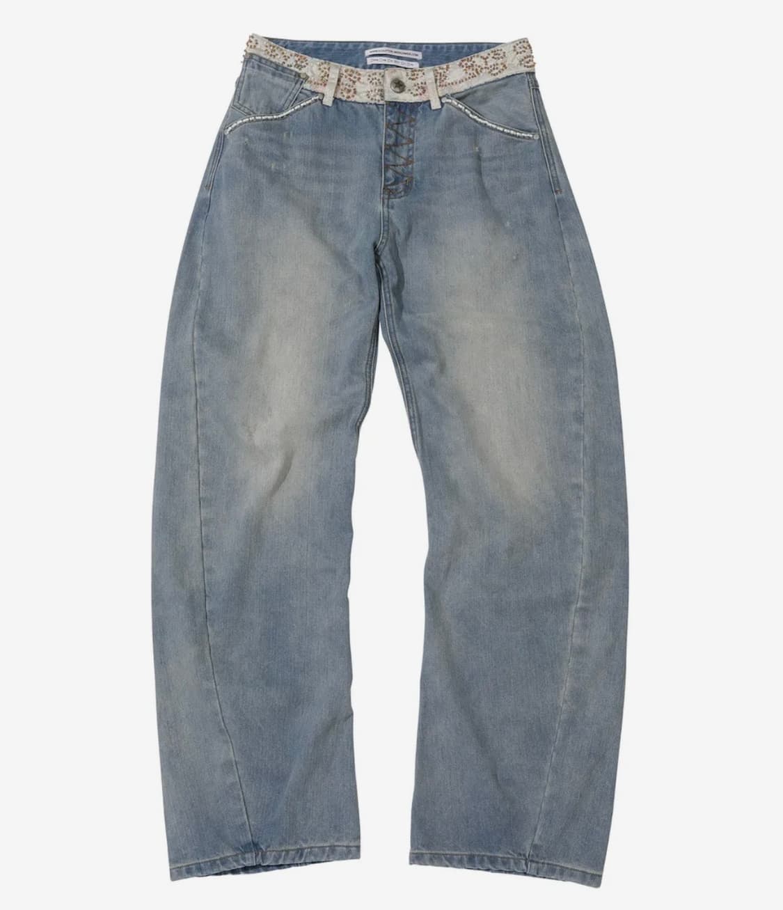스컬프터 Beaded Waist Denim Pants Mid Blue 상품이미지1