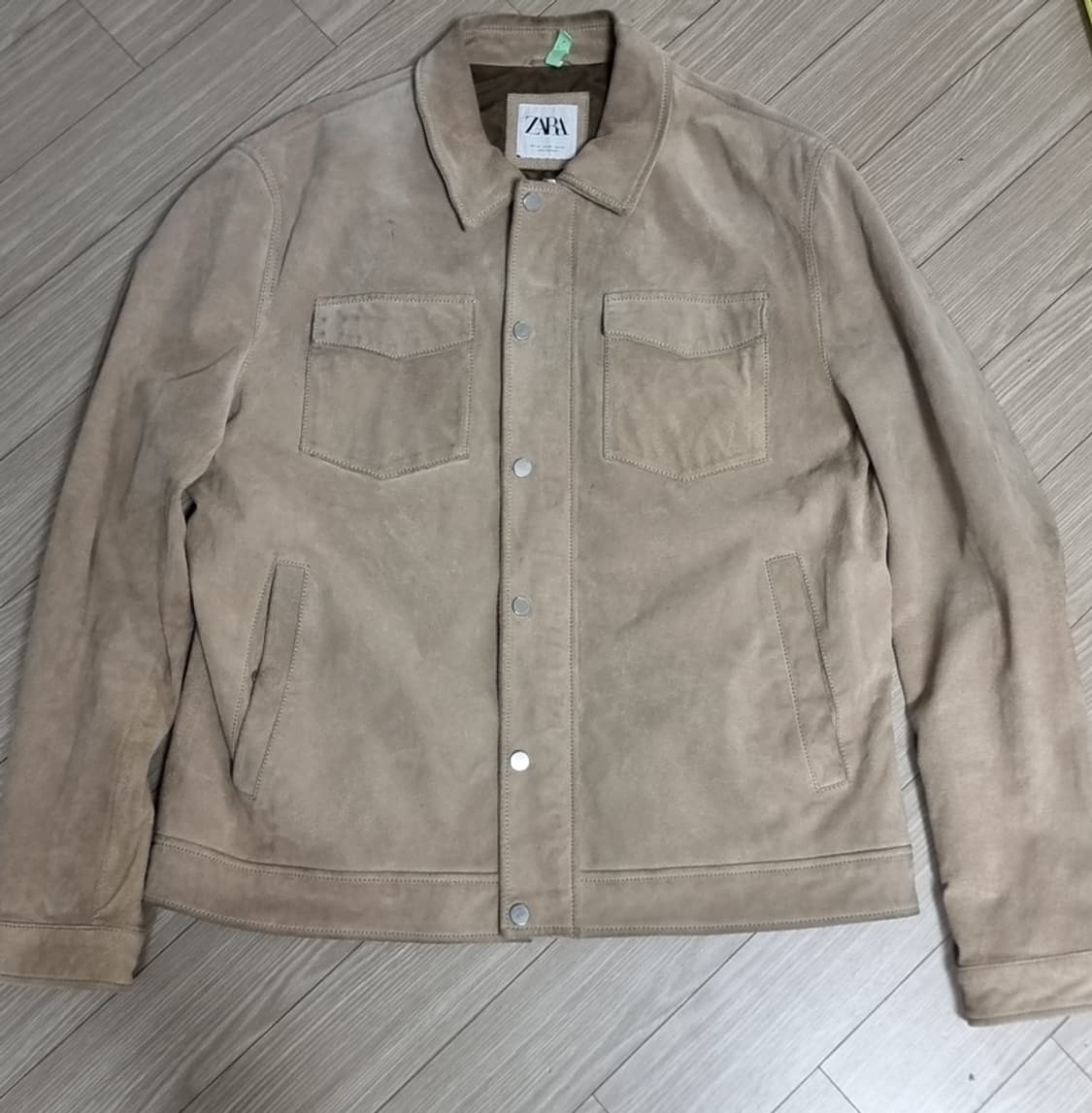 한국제 자라 가죽스웨이드 가죽트러커 자켓 베이지(105-110) 상품이미지1