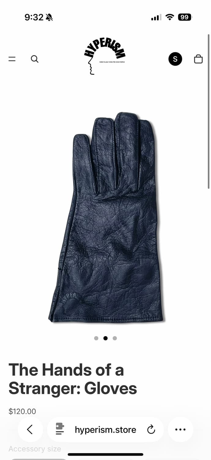 hypermechanism 가죽 장갑 s사이즈 상품이미지1