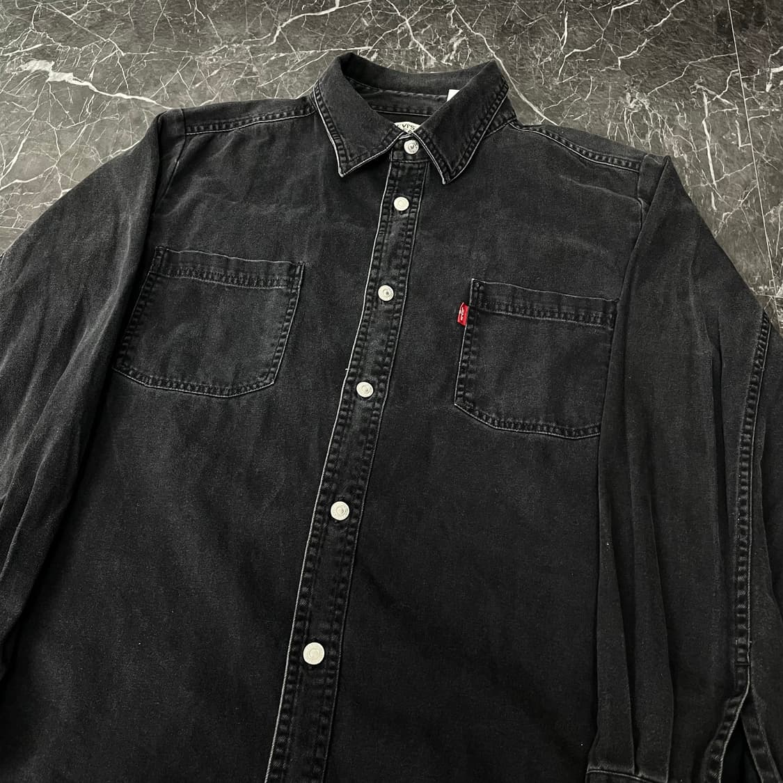 리바이스 흑청 웨스턴 데님 셔츠 상품이미지7