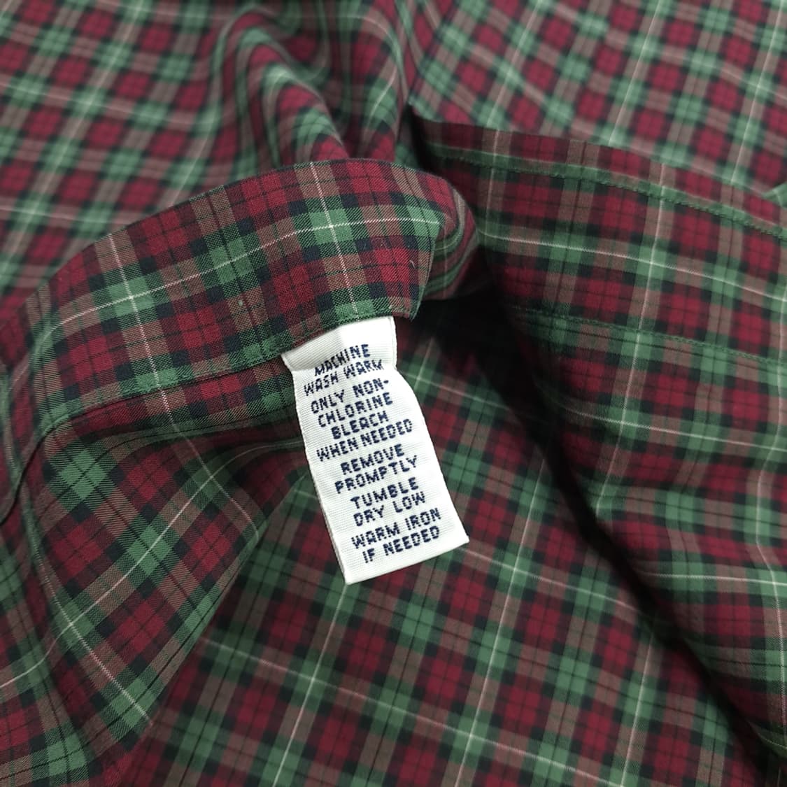 Co886 2XL 폴로 랄프로렌 버건디그린 스몰타탄체크 긴팔 셔츠 남방 상품이미지6