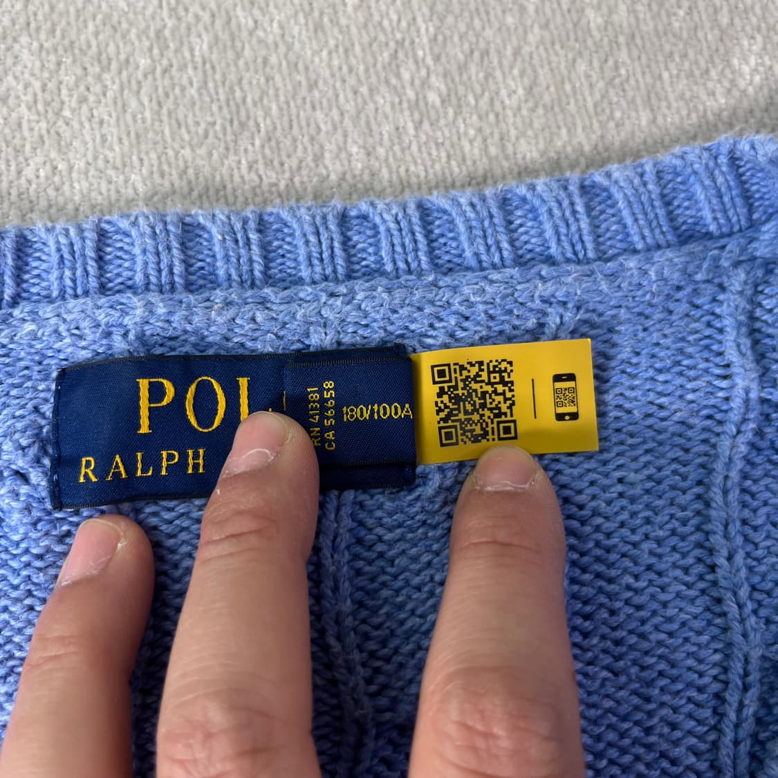 100 폴로랄프로렌 신형 블루 꽈배기 니트 상품이미지4