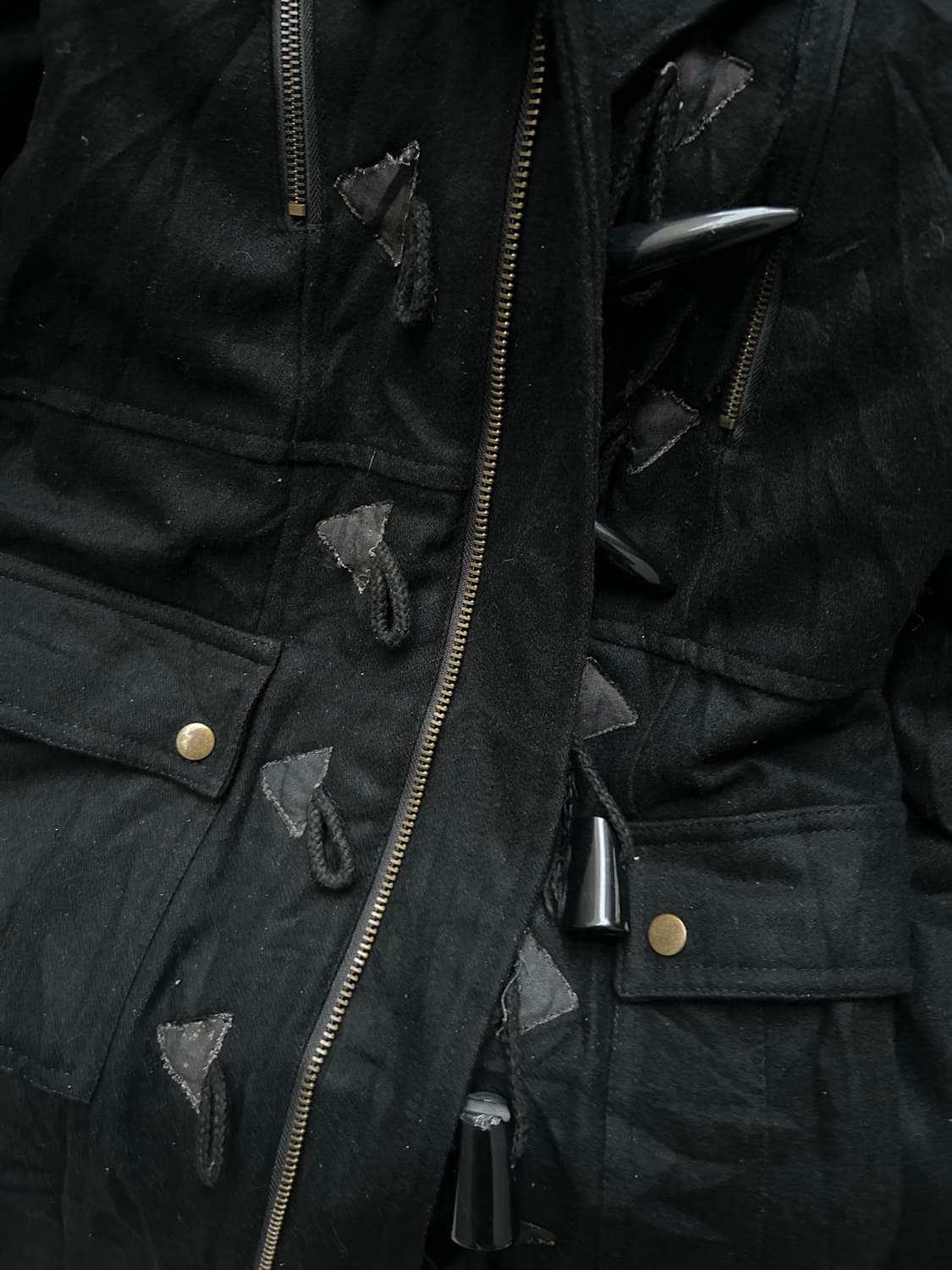 *rare* 2000s glad news v-kei 펑크 블랙 퍼 자켓 상품이미지6