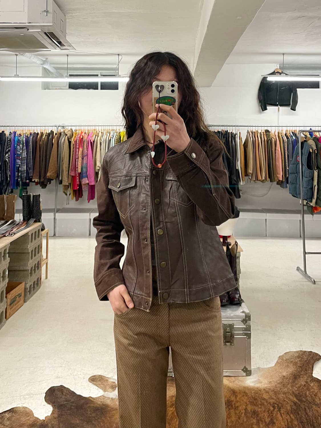 VTG leather denim jacket 상품이미지9