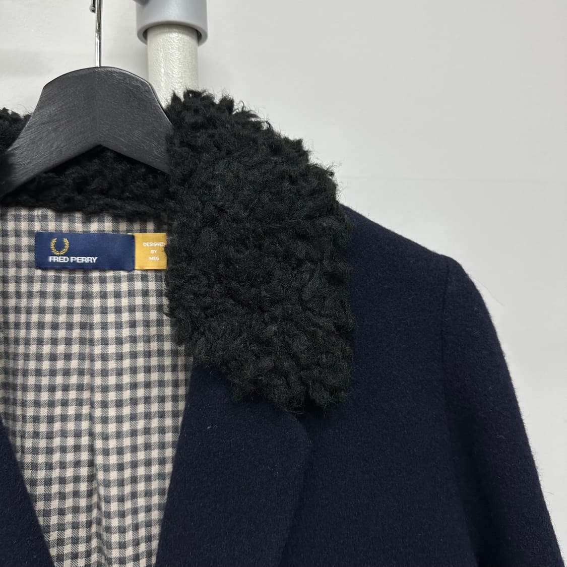 프레드페리 보아퍼 카라 울 앙고라 코트 상품이미지4