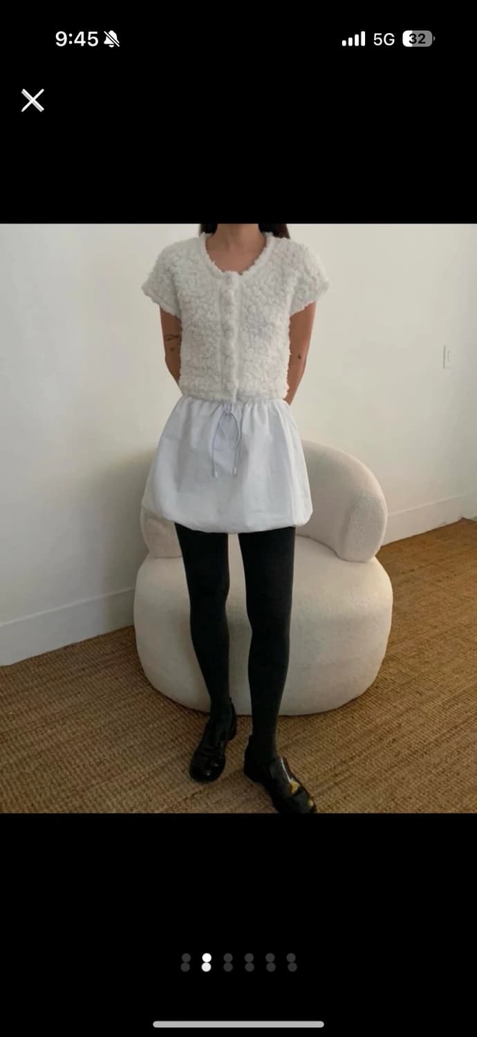 스노우 뽀글이 반팔가디건 상품이미지1