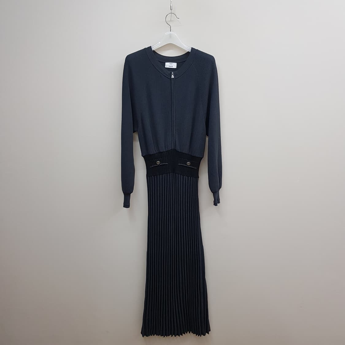 오브제 OBZEE 2021 니트 플리츠 롱 원피스 95사이즈 상품이미지1