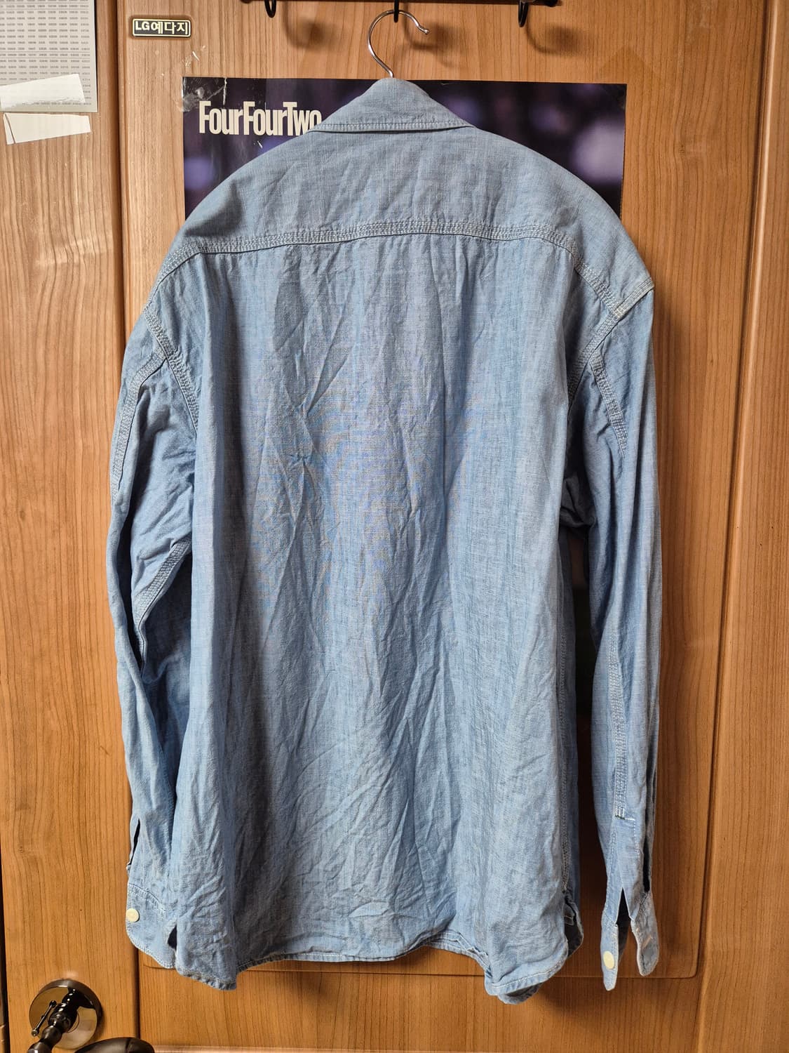 유니킁로 샴브레이셔츠 M 라이트블루 상품이미지2