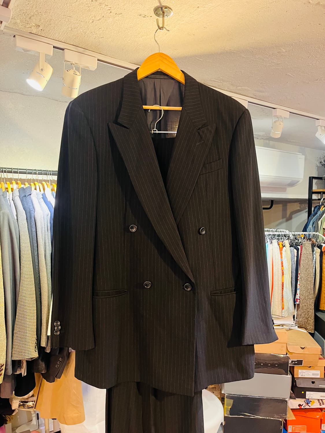 아르마니 콜레지오니 핀스트라이프 더블 수트 (이탈리아제, 52) 상품이미지1