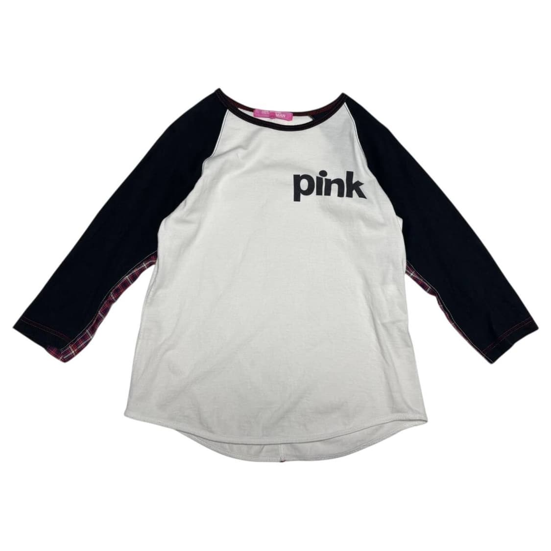 준야와타나베 12ss 핑크 레글런 체크 티셔츠 상품이미지2