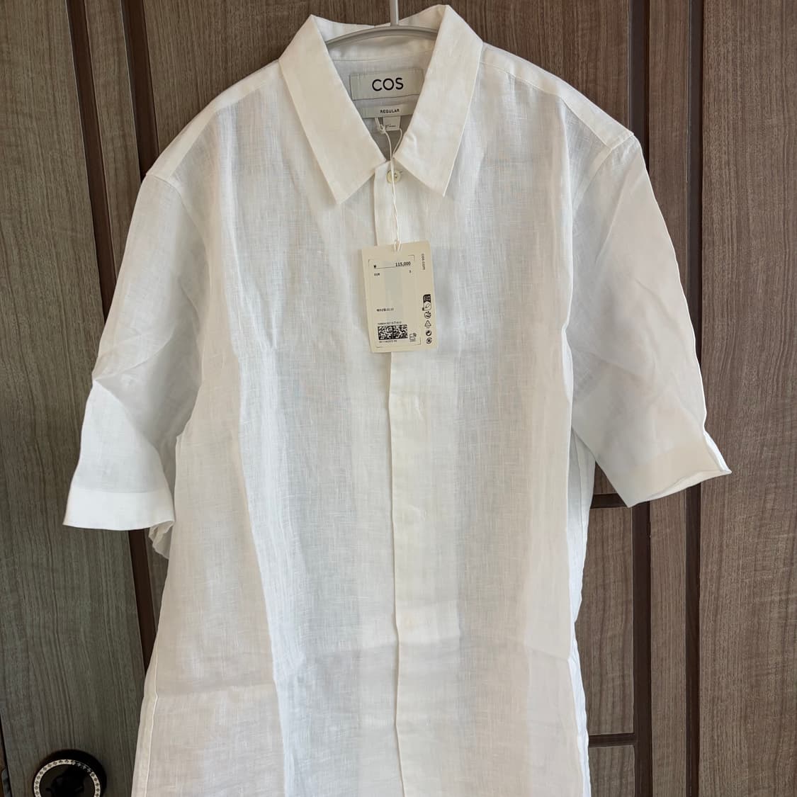 [새상품]코스 COS 리사이클 린넨 오버사이즈 반팔셔츠 화이트 상품이미지2