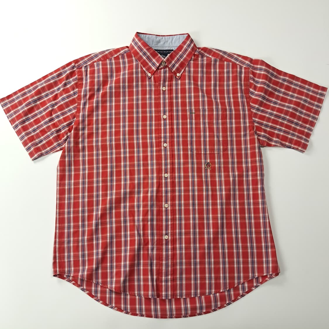 CK206 XL 타미힐피거 90s 올드프레피 체크 반팔 셔츠 남방 상품이미지1