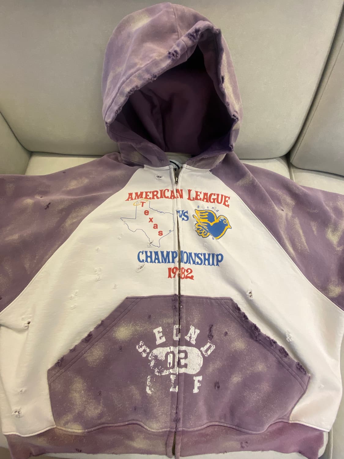 SECND SLF 디스트레스드 후드집업 XL 상품이미지2