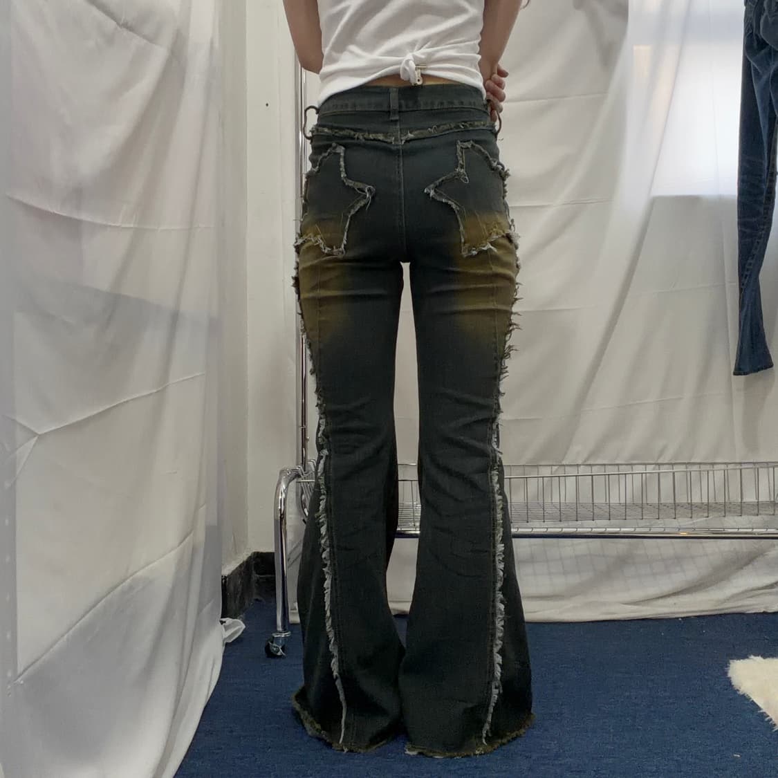 빈티지 디스트로이드 플레어 데님 팬츠 상품이미지2