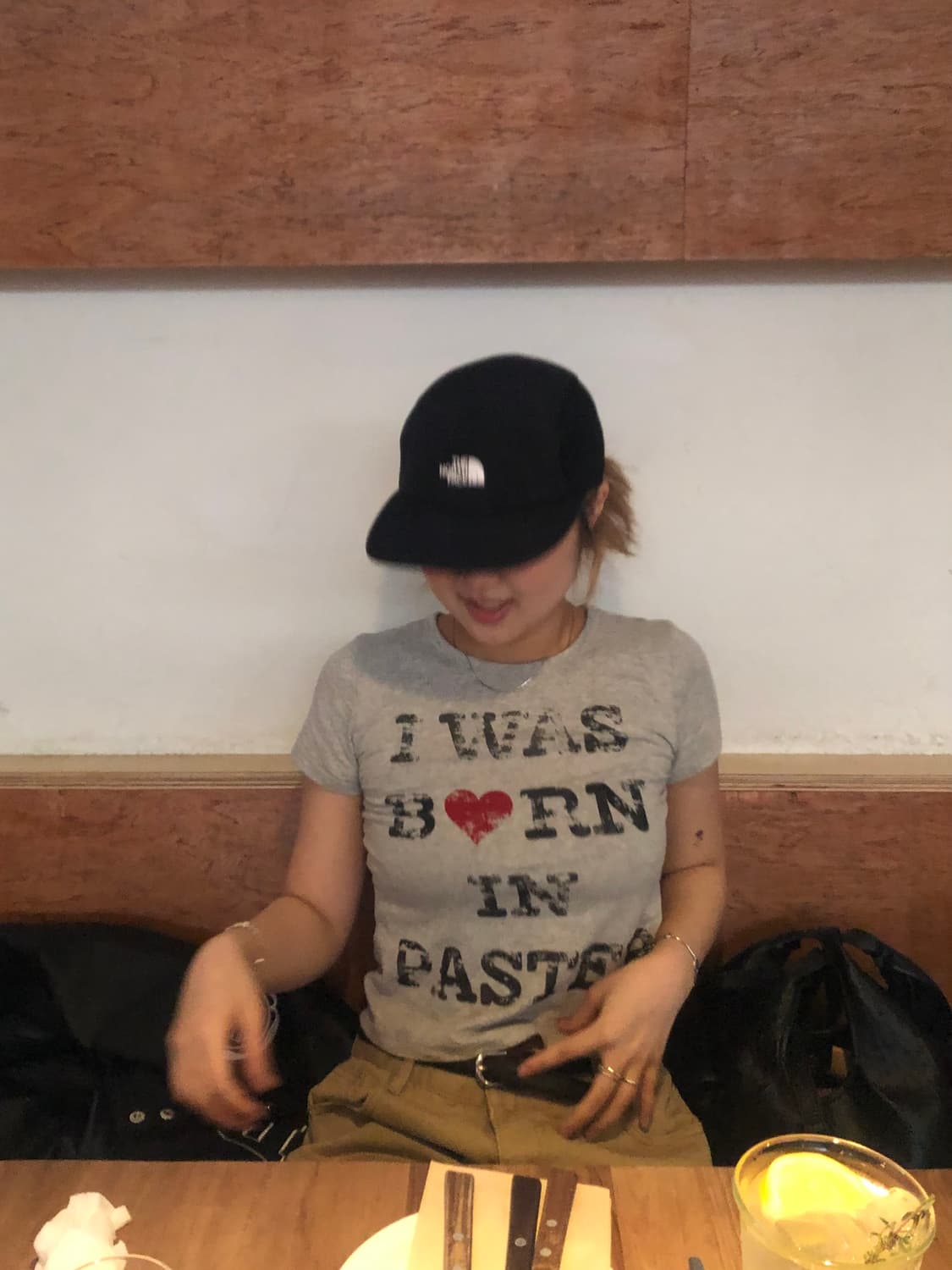 Paster I WAS BORN IN T-SHIRT, GREY 상품이미지2