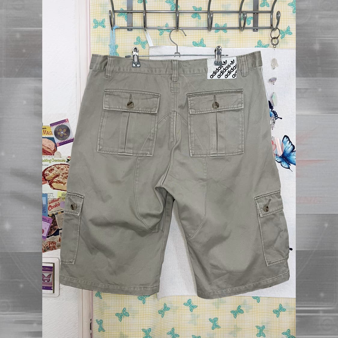 아디다스 베이지 와이드 카고 반바지 상품이미지6