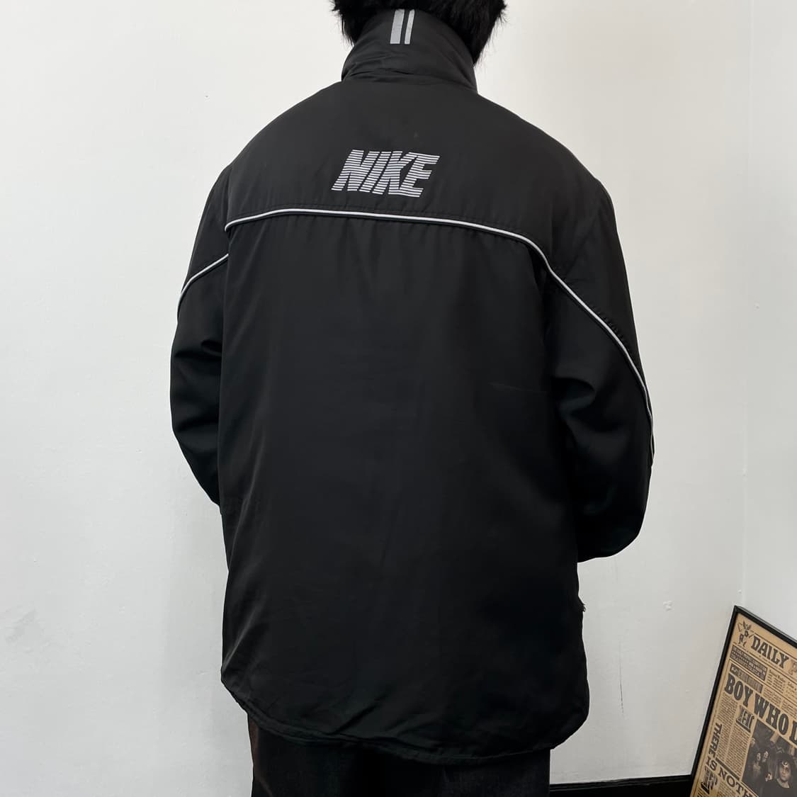 XL(2XL) 나이키 하이넥 파이핑 비대칭 바람막이점퍼 상품이미지3