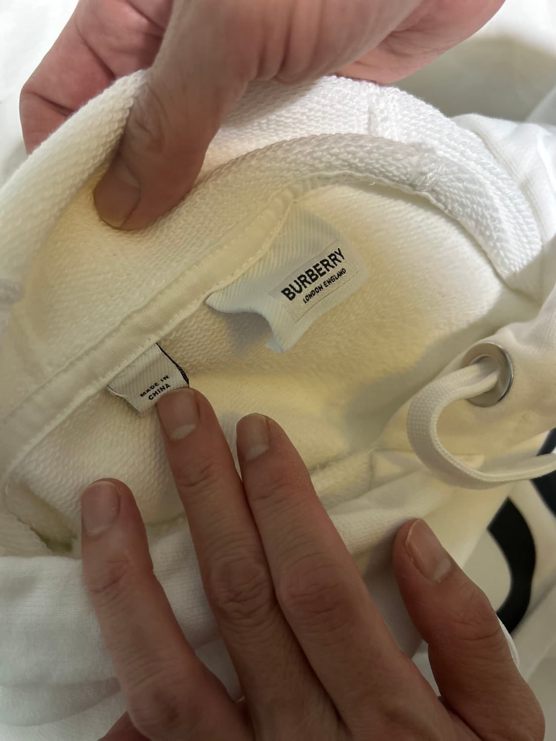 버버리 호스페리 프린트 코튼 후드 화이트 상품이미지5