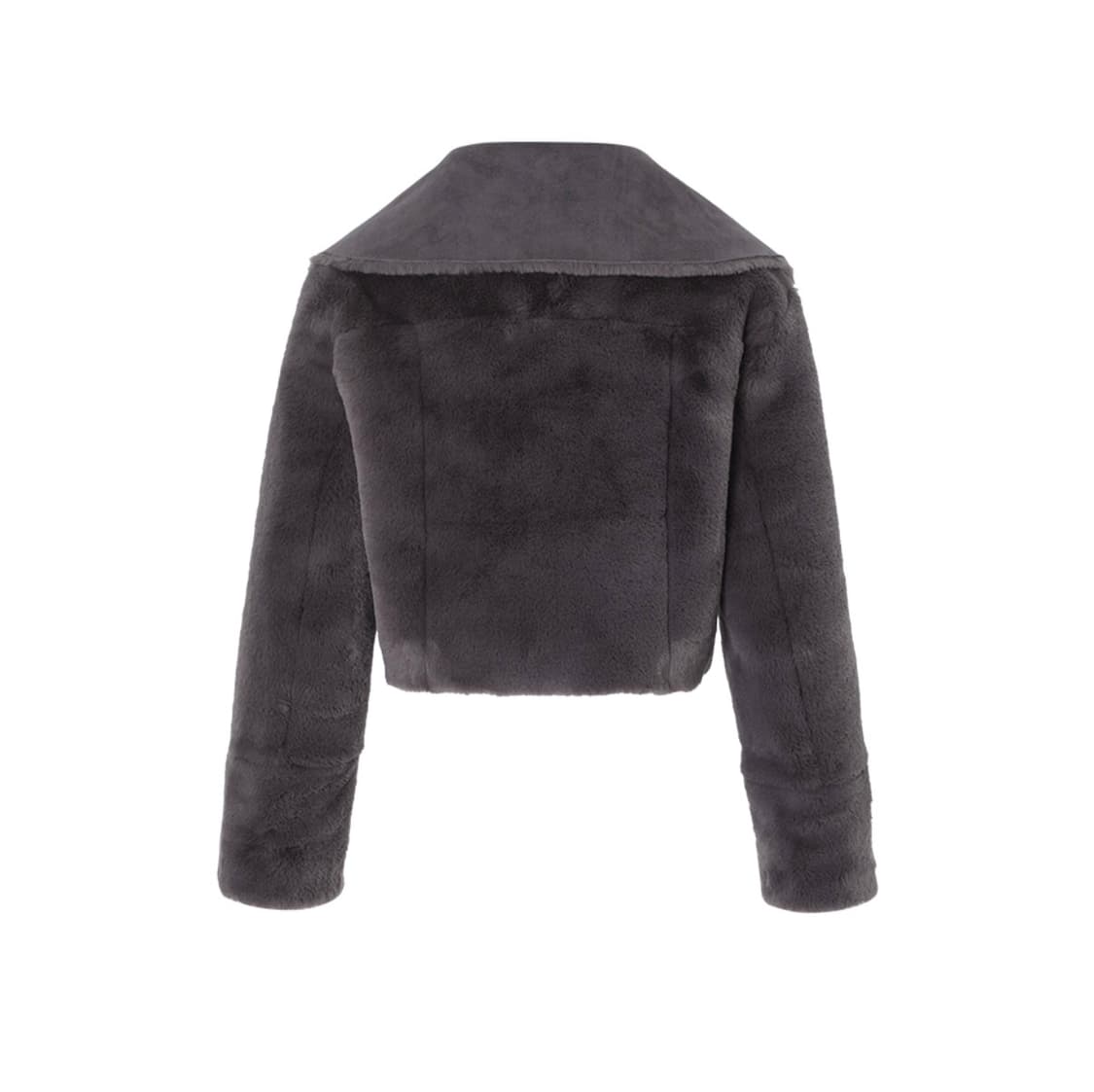 새상품)) 낫유어로즈 리버시블 세일러 무스탕 차콜 *장원영 착용 상품이미지4