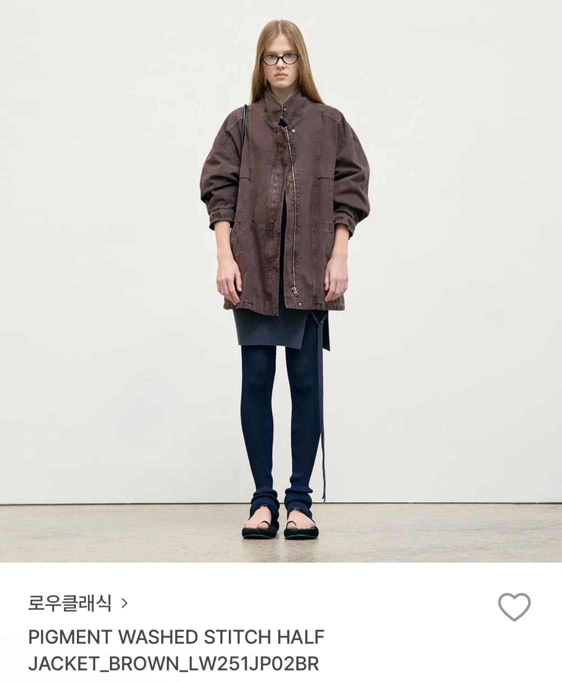 로우클래식 PIGMENT WASHED STITCH HALF JACKET 상품이미지1